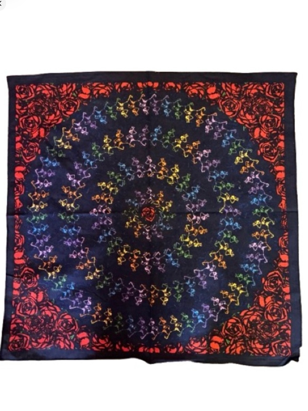 NWT Grateful Dead Dancing Skeletons & Roses Bandana